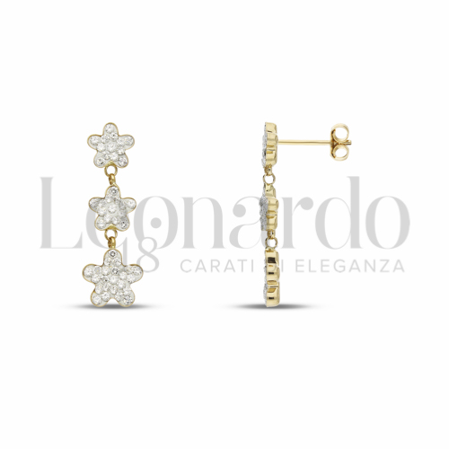Forma Fiore con Resina e zirconi in Oro Giallo da 1,4gr.