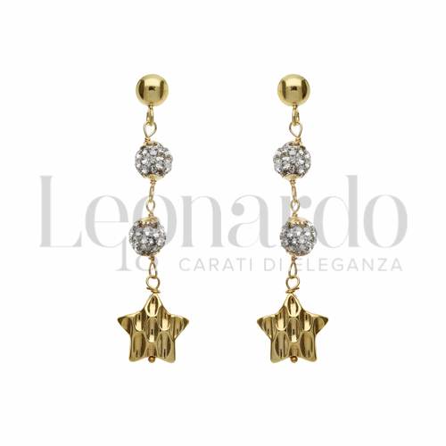 Forma Stella con Resina e zirconi in Oro Giallo da 1,5gr.