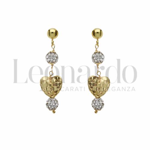 Forma Cuore con Resina e zirconi in Oro Giallo da 1,5gr.