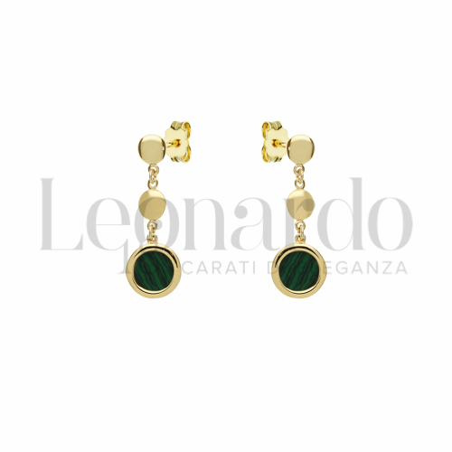 Forma Tondo con Malachite in Oro Giallo da 2,5gr.