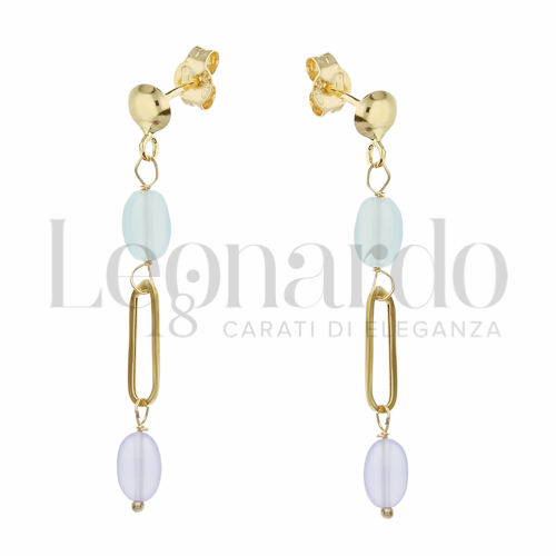 con Pietre Blu Mix in Oro Giallo da 1,1gr.