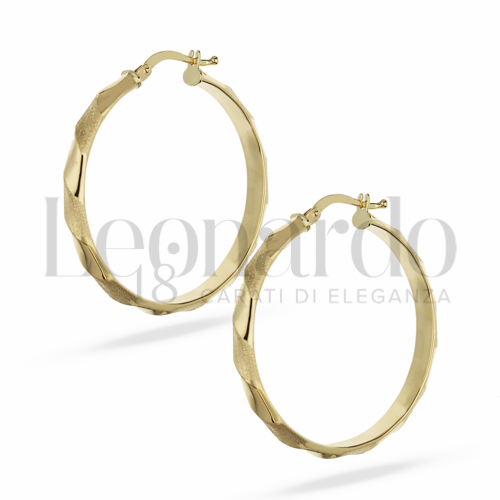 Orecchini A Cerchio Donna Bicolore – Placcato Oro 14K E Argento, Design Incrociato