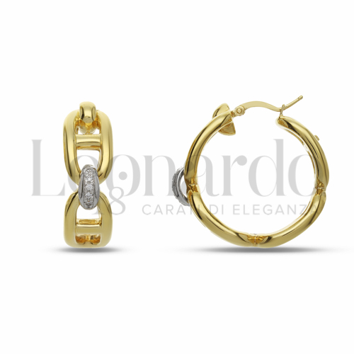 20 mm Diametro interno o misura con Zircone bianco in Oro Giallo e Oro Bianco da 8,4gr.