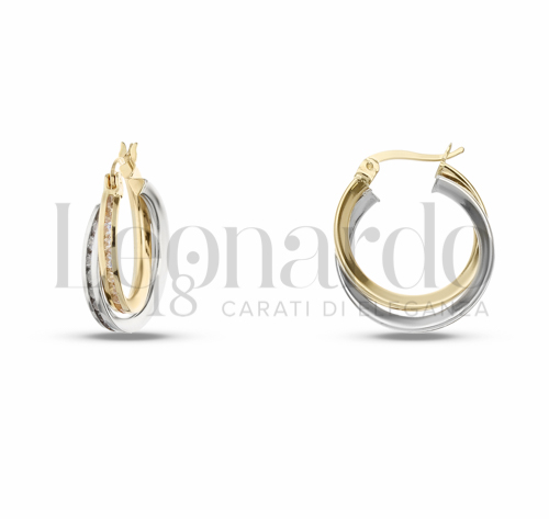 12 mm Diametro interno o misura con Zircone bianco in Oro Giallo e Oro Bianco da 2,8gr.