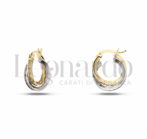 8 mm Diametro interno o misura con Zircone bianco in Oro Giallo e Oro Bianco da 2,2gr.