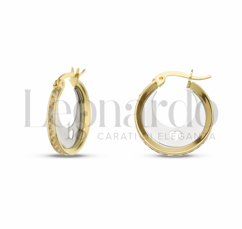 12 mm Diametro interno o misura con Zircone bianco in Oro Giallo e Oro Bianco da 2gr.