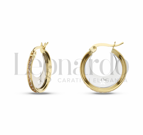 12 mm Diametro interno o misura con Zircone bianco in Oro Giallo e Oro Bianco da 2gr.