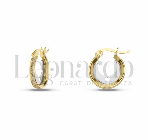 8 mm Diametro interno o misura con Zircone bianco in Oro Giallo e Oro Bianco da 1,5gr.