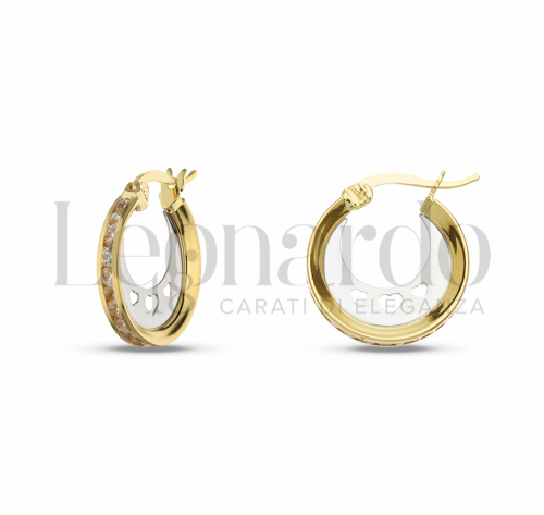 10 mm Diametro interno o misura con Zircone bianco in Oro Giallo e Oro Bianco da 1,6gr.