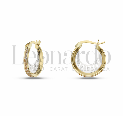 10 mm Diametro interno o misura con Zircone bianco in Oro Giallo e Oro Bianco da 1,7gr.