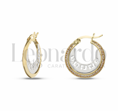 15 mm Diametro interno o misura con Zircone bianco in Oro Giallo e Oro Bianco da 2,4gr.