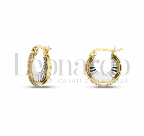 8 mm Diametro interno o misura con Zircone bianco in Oro Giallo e Oro Bianco da 1,5gr.
