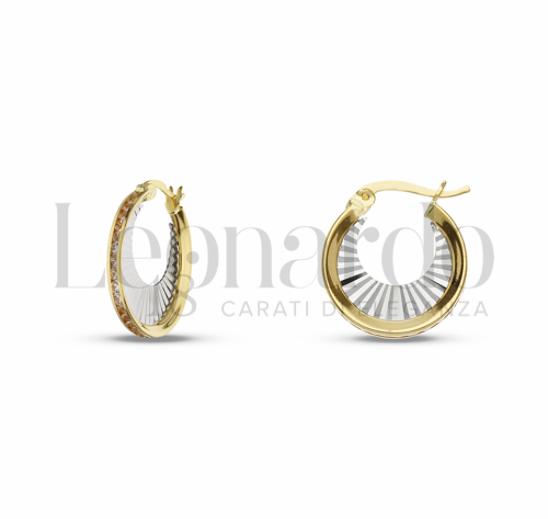 10 mm Diametro interno o misura con Zircone bianco in Oro Giallo e Oro Bianco da 1,7gr.
