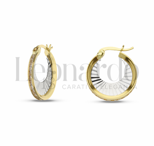15 mm Diametro interno o misura con Zircone bianco in Oro Giallo e Oro Bianco da 2,3gr.