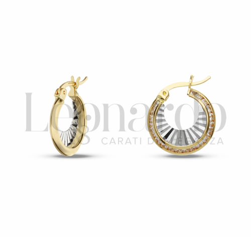 10 mm Diametro interno o misura con Zircone bianco in Oro Giallo e Oro Bianco da 1,7gr.