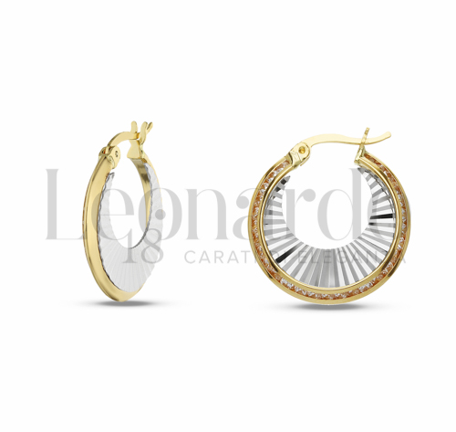 15 mm Diametro interno o misura con Zircone bianco in Oro Giallo e Oro Bianco da 2,4gr.