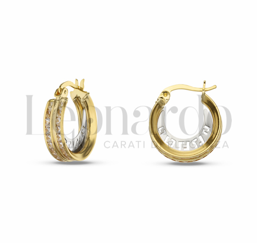 12 mm Diametro interno o misura con Zircone bianco in Oro Giallo e Oro Bianco da 2,8gr.