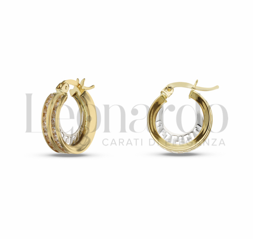 10 mm Diametro interno o misura con Zircone bianco in Oro Giallo e Oro Bianco da 2,5gr.