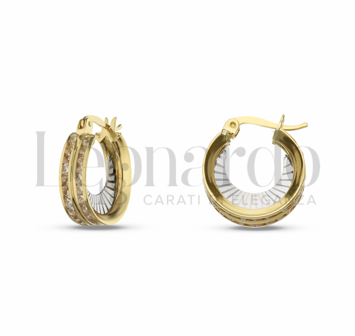 10 mm Diametro interno o misura con Zircone bianco in Oro Giallo e Oro Bianco da 2,7gr.