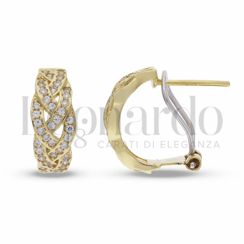 8 mm Diametro interno o misura con Zircone bianco in Oro Giallo e Oro Bianco da 4,5gr.