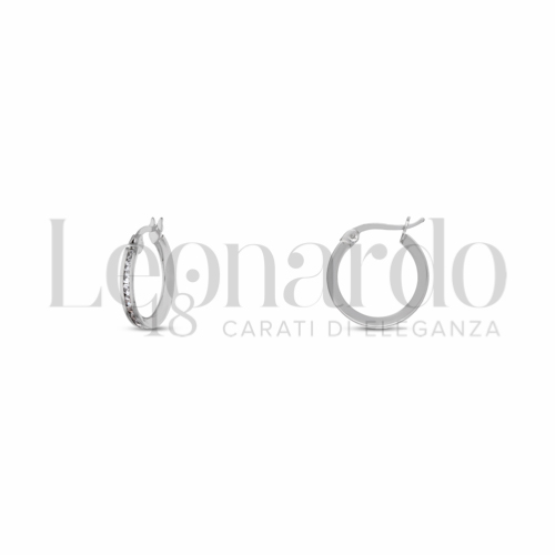 10 mm Diametro interno o misura con Zircone bianco in Oro Bianco da 1,3gr.