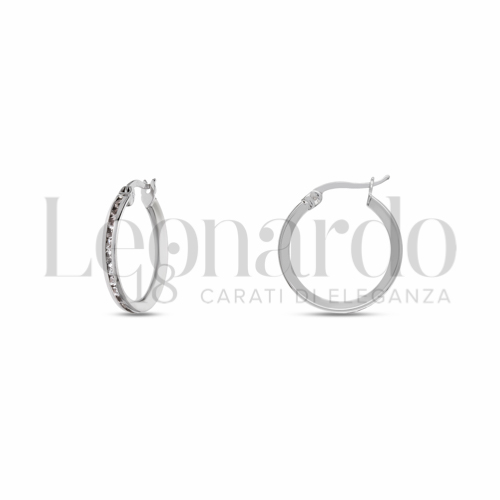 15 mm Diametro interno o misura con Zircone bianco in Oro Bianco da 1,5gr.