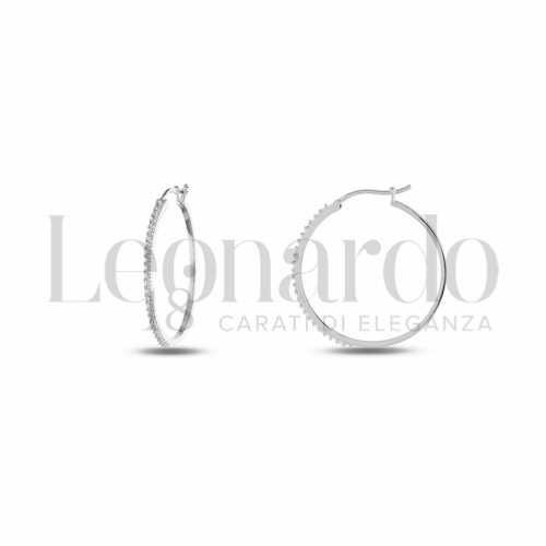 20 mm Diametro interno o misura con Zircone bianco in Oro Bianco da 2,9gr.