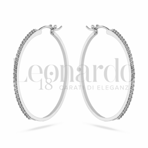 25 mm Diametro interno o misura con Zircone bianco in Oro Bianco da 3,6gr.