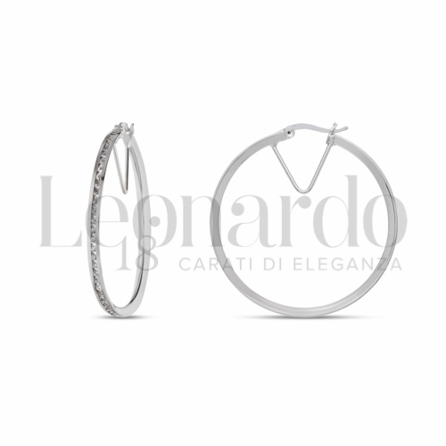 30 mm Diametro interno o misura con Zircone bianco in Oro Bianco da 3,5gr.