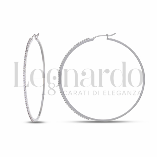 45 mm Diametro interno o misura con Zircone bianco in Oro Bianco da 5,7gr.