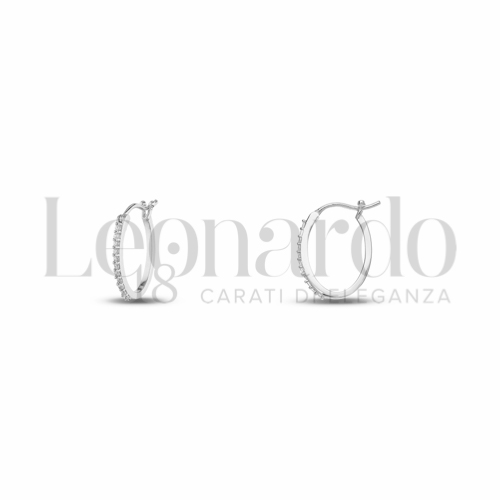 8x14 mm Diametro interno o misura con Zircone bianco in Oro Bianco da 1,4gr.