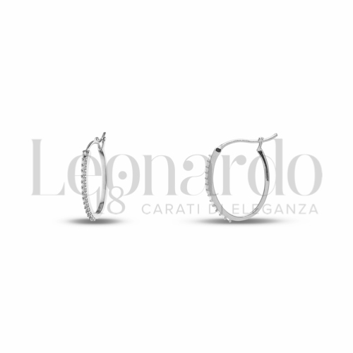 10x15 mm Diametro interno o misura con Zircone bianco in Oro Bianco da 1,7gr.