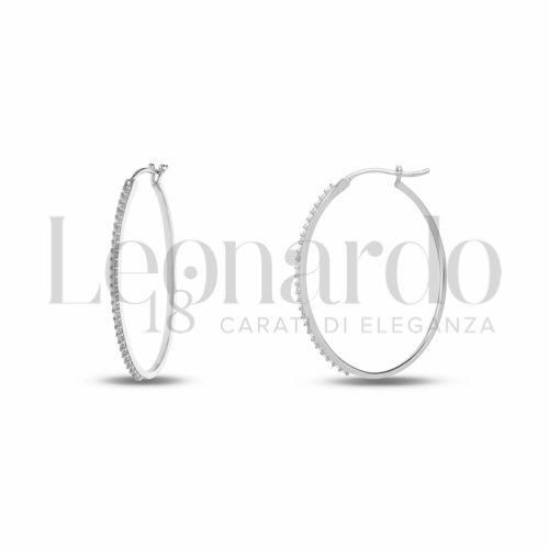 19x28 mm Diametro interno o misura con Zircone bianco in Oro Bianco da 3,1gr.