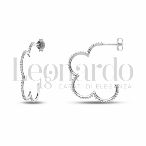 30 mm Diametro con Zircone bianco in Oro Bianco da 3,1gr.