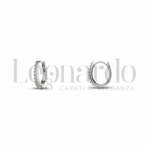 7x9 mm Diametro interno o misura con Zircone bianco in Oro Bianco da 1,4gr.