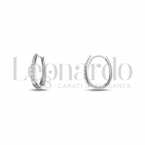 10x15 mm Diametro interno o misura con Zircone bianco in Oro Bianco da 2,5gr.