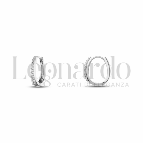 9x12 mm Diametro interno o misura con Zircone bianco in Oro Bianco da 2,3gr.