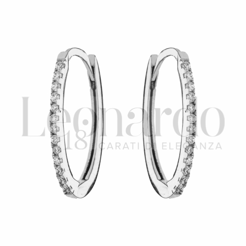 7x15 mm Diametro con Zircone bianco in Oro Bianco da 1,5gr.
