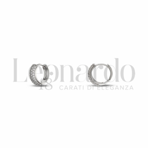 8 mm Diametro interno o misura con Zircone bianco in Oro Bianco da 2,1gr.