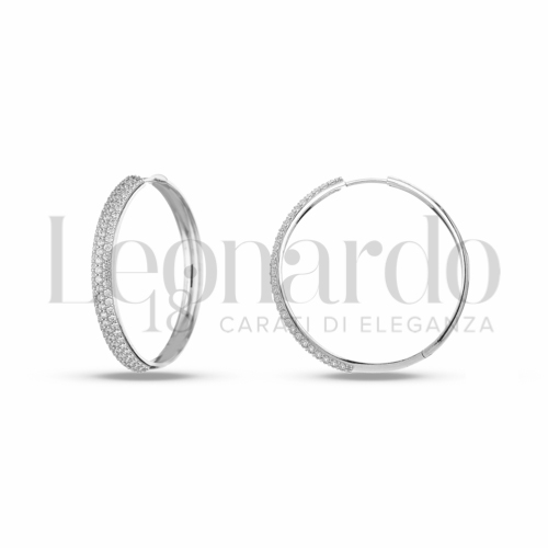 25 mm Diametro interno o misura con Zircone bianco in Oro Bianco da 6,2gr.