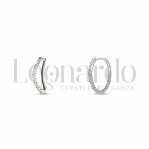 8x14 mm Diametro interno o misura con Zircone bianco in Oro Bianco da 1,7gr.