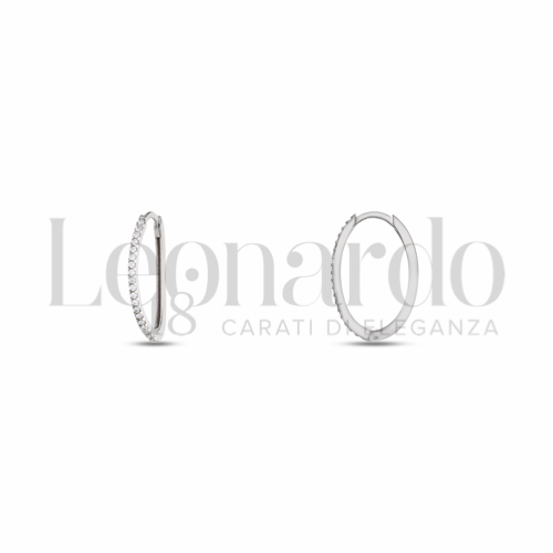 11x18 mm Diametro con Zircone bianco in Oro Bianco da 2,1gr.