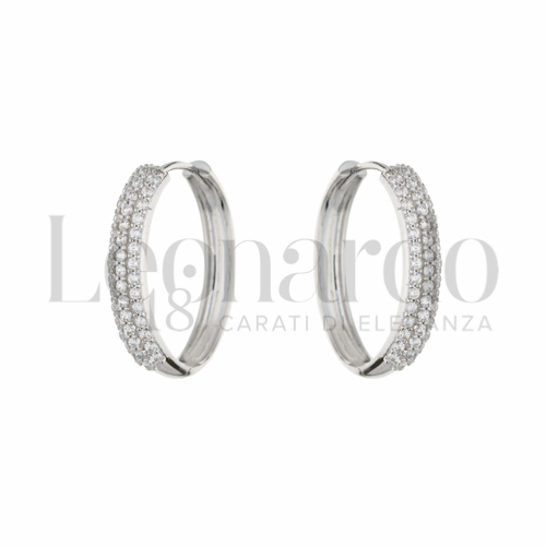 11x18 mm Diametro interno o misura con Zircone bianco in Oro Bianco da 3,3gr.