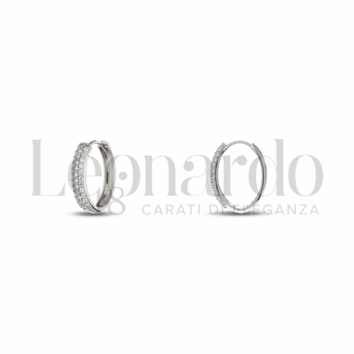 10x15 mm Diametro interno o misura con Zircone bianco in Oro Bianco da 2,8gr.