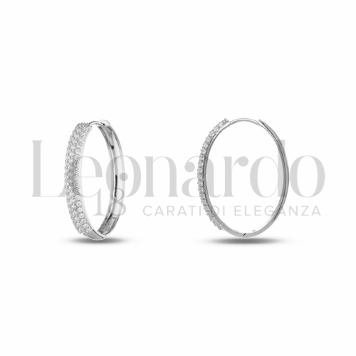 16x24 mm Diametro interno o misura con Zircone bianco in Oro Bianco da 4,2gr.