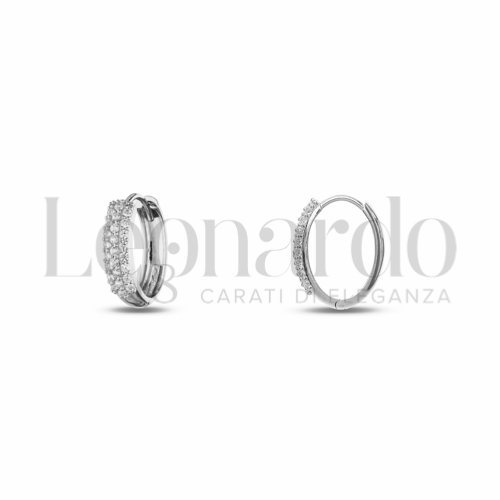 9x12 mm Diametro interno o misura con Zircone bianco in Oro Bianco da 2gr.