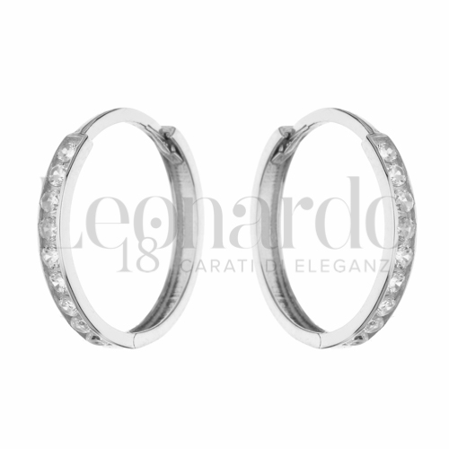12 mm Diametro interno o misura con Zircone bianco in Oro Bianco da 1,5gr.