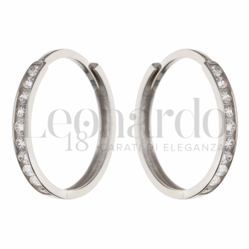 14 mm Diametro interno o misura con Zircone bianco in Oro Bianco da 1,9gr.