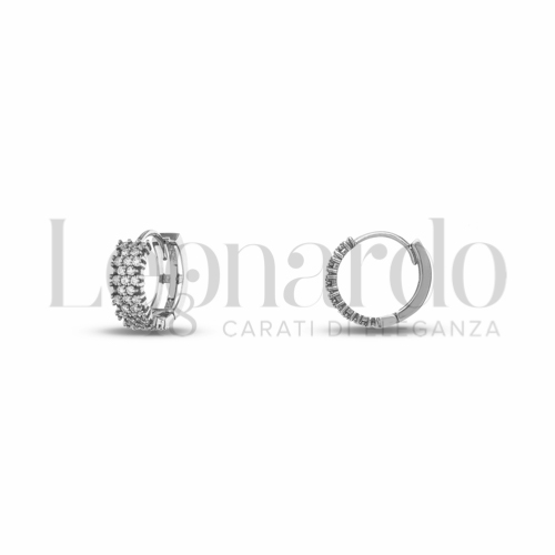 10 mm Diametro interno o misura con Zircone bianco in Oro Bianco da 2,4gr.