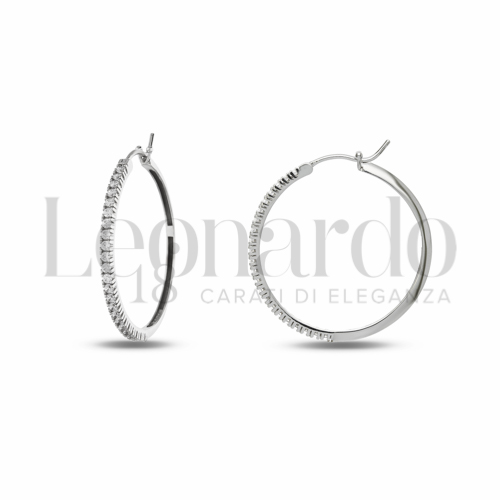 25 mm Diametro interno o misura con Zircone bianco in Oro Bianco da 4,2gr.
